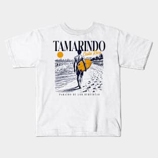 Vintage Surfing Tamarindo, Costa Rica // Retro Surfer Sketch // Surfer's Paradise Kids T-Shirt